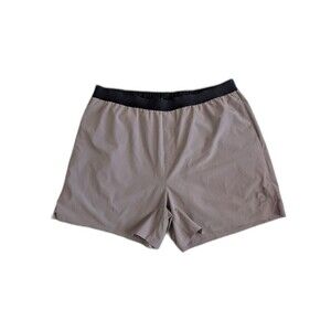 Peloton Gray Lined Gym Shorts Men XL Performance Stretch Drawstring w/ Pockets